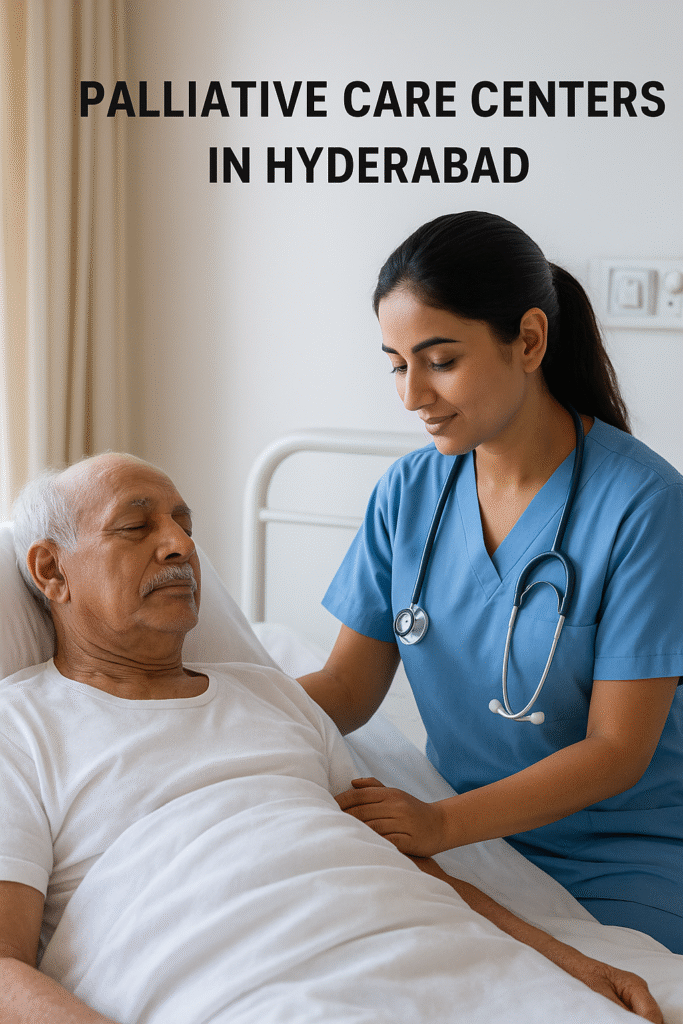 Elderly man receiving compassionate palliative care from a nurse in Hyderabad